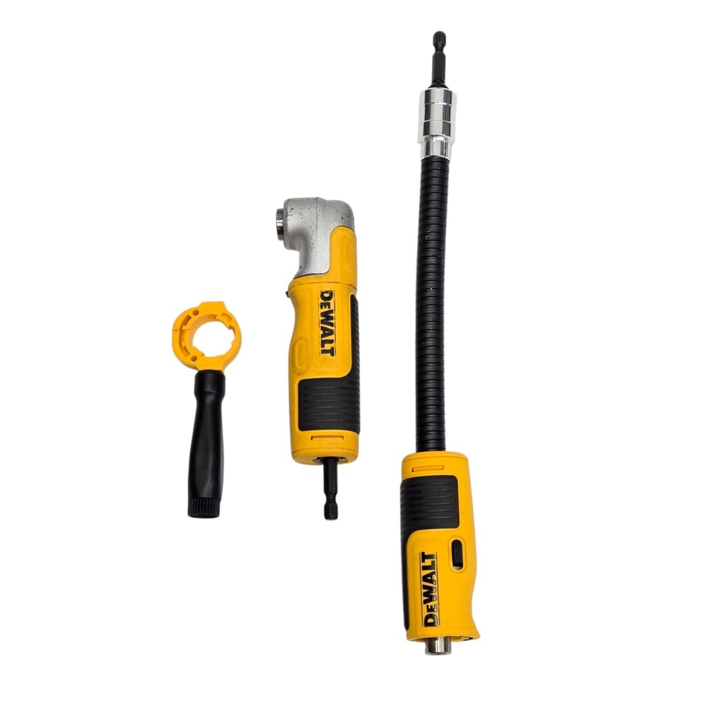 DeWalt Right Angle Drill Attachment & Flexible Shaft 12" Extension Set 1/4" Hex